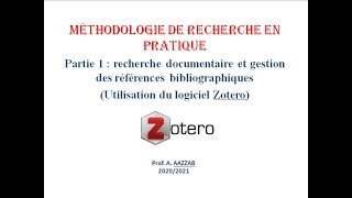 Méthodologie de recherche en pratique Partie 1 [upl. by Paz768]