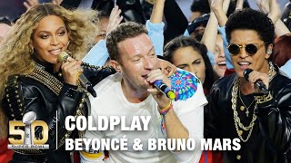 Coldplays FULL Pepsi Super Bowl 50 Halftime Show feat Beyoncé amp Bruno Mars  NFL [upl. by Novahc]