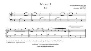 Mozart  Minuet 1 in C Major K 6 [upl. by Esinehs]