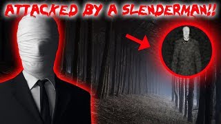 ATTACKED BY SLENDER MAN IN A HAUNTED FOREST  MOE SARGI [upl. by Fernande521]