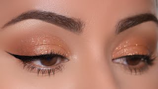 EASIEST Sparkly Monotone Cut Crease ever created [upl. by Elleinod28]