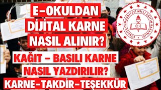 EOkuldan Karne Nasıl Bakılır Kağıt  Basılı Karne Nasıl Yazdırılır Karne Takdir Teşekkür [upl. by Ixela]