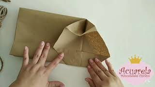 Como hacer bolsas de papel kraft [upl. by Atikihs]