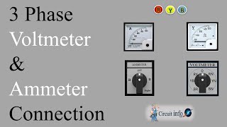 3 Phase Voltmeter amp Ammeter Connection 3 Phase Meter wiring Circuit info [upl. by Oicneconi]