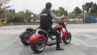 Citycoco electric scooter Rooder super chopper r804 m1 with EEC COC 25kmh 45kmh and 60kmh [upl. by Newkirk]