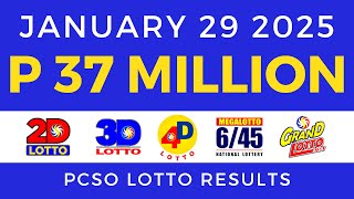 Lotto Result Today 9pm January 29 2025 PCSO [upl. by Brigitte]