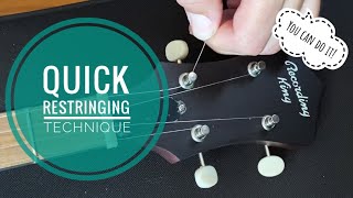 Quick Restringing Technique  For Banjo Guitar Mandolin [upl. by Hayidah158]