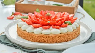 Tarte fraise basilic sur sablé breton [upl. by Mohammed]