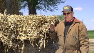 Farmer Review Baling Cornstalks Behind Calmer BT Chopper® Stalk Rolls [upl. by Kifar]