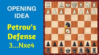 Chess Opening Petrovs Defense 3Nxe4  Ideas and Traps [upl. by Emily108]