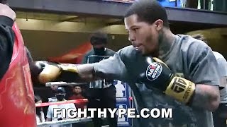 GERVONTA DAVIS PUBLIC WORKOUT FOR MARIO BARRIOS CLASH TOUCHES UP PADS WITH KO TANK ARTILLERY [upl. by Lali]