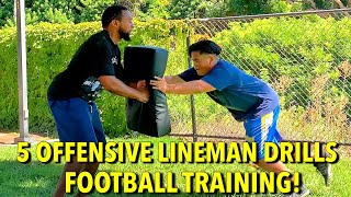 5 OFFENSIVE LINEMAN DRILLS FOOTBALL TRAINING [upl. by Greenfield]