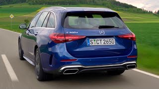 New Mercedes CClass ESTATE 2022  driving exterior amp interior C300 d AMG line [upl. by Aneeles]