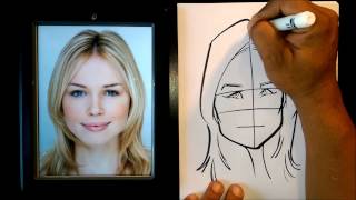 How To Draw Woman Caricature Head Shapes [upl. by Htomit]