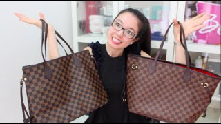 Louis Vuitton Neverfull MM Replica vs Authentic  rosellalee [upl. by Atinar]