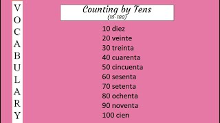 Counting by tens in Spanish 10100  Spanish Vocabulary [upl. by Nomrej]