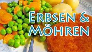 Erbsen und Möhren Gemüse  Rezept  The Krauts [upl. by Letnwahs825]