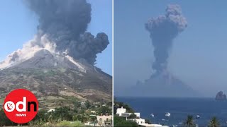 Spectacular Explosion as Stromboli Volcano Erupts Again in Italy [upl. by Mari525]