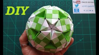 💚 Origami Sonobe Sphere TUTORIAL 💚  Papiroflexia Esfera Modular  Origami sonobe star [upl. by Dnalevets257]