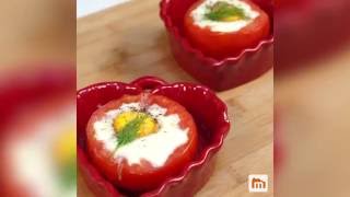 Tomates aux oeufs cocotte [upl. by Bing]