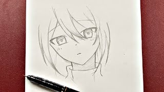 Easy anime drawing  how to draw cute anime girl easy [upl. by Lundberg101]