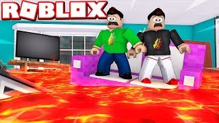 ROBLOX DONT TOUCH THE FLOOR CHALLENGE with MY LITTLE BROTHER [upl. by Animlehliw]