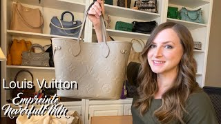 Unboxing and Mini Review Louis Vuitton Empreinte Neverfull MM Turtledove [upl. by Hilaire990]