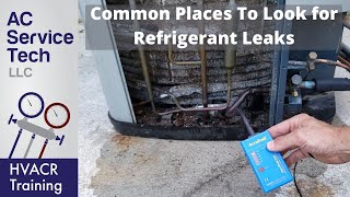 Where to Find R22 amp R410A LEAKS on AC Units Top 10 Spots [upl. by Atinad772]