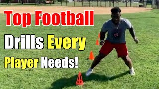 18 Football Drills Every Football Player Needs FULL WORKOUT [upl. by Zelda]