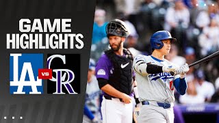 Dodgers vs Rockies Game Highlights 61924  MLB Highlights [upl. by Diogenes]