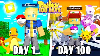 I SPENT 100 DAYS in MINECRAFT PIXELMON Here’s What Happened [upl. by Atikin273]