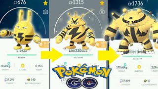 Evolving ELEKID into ELECTABUZZ and into ELECTRIVIRE in Pokemon GO [upl. by Eellah]