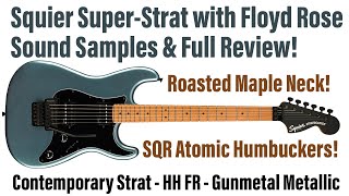 Squier Superstrat  Contemporary Stratocaster HH FR  Sound Samples and Full Review  Helix Models [upl. by Adnih]