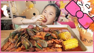 SPICY SEAFOOD BOIL  MUKBANG [upl. by Hyps]