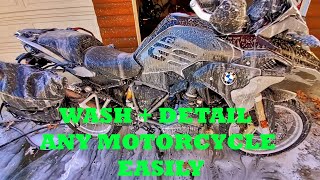 How to Wash and Detail a Motorcycle in 30 minutes [upl. by Aikemat]