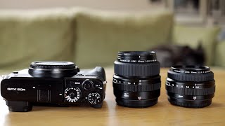 Fujifilm GF 50mm F35 vs 63mm F28 [upl. by Yarvis]