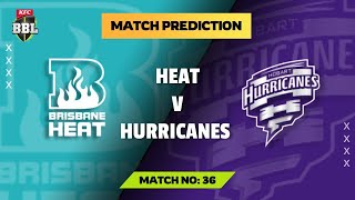 Brisbane Heat Vs Hobart Hurricanes Match 36 Match Prediction  BBL 202425 [upl. by Aicekat]