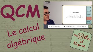 QCM  Le calcul algébrique  Seconde [upl. by Lachish]