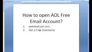 How to open AOL Free Email Account [upl. by Pineda734]