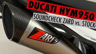 Ducati Hypermotard 950 exhaust sound ZARD GT slipon versus stock [upl. by Cyndia]