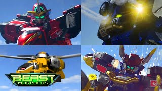 All Megazord Battles in Power Rangers Beast Morphers Episodes 111  Power Rangers Official [upl. by Trillby]