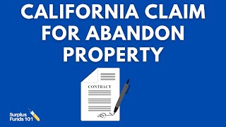 Claim for Abandoned Property State Of California Filling Out The Paper Work Correctly State Funds [upl. by Yelehsa]