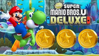 Sparkling Waters Skyward Stalk  Secret Level  33 Star Coins  NEW Super Mario Bros U Deluxe [upl. by Biegel]