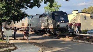 Americas Longest Passenger Train Street Running Amtrak Auto Train In Ashland Virginia On CSX Main [upl. by Namyl421]