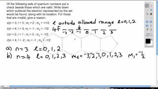 Quantum Numbers  Valid and Invalid Sets [upl. by Aerdnua406]