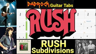 Subdivisions  RUSH  Guitar  Bass TABS Lesson [upl. by Neoma]