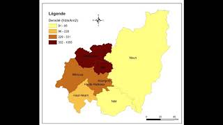 Carte de densité de population  population density map [upl. by Ephrayim1]