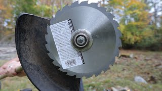 Putting a CIRCULAR saw blade on a TRIMMER [upl. by Ahseel494]