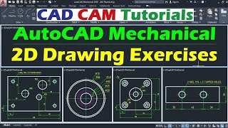 AutoCAD Mechanical 2D Drawing Exercises for Beginners  1 [upl. by Bernadene83]