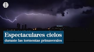 Las tormentas primaverales dejan impresionantes cielos llenos de rayos y relámpagos [upl. by Elo]